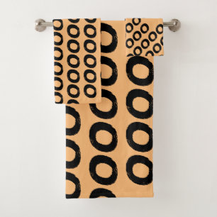 Peach Apricot Minimal Modern Bath Towel Set