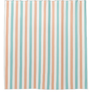 Peach, Aqua and White Wide Nursery Stripe