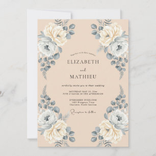 Peach Atmospheric Botanical Wedding Invitation