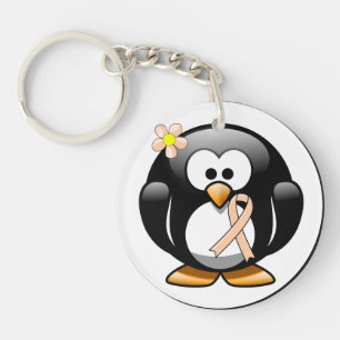 Peach Awareness Ribbon Penguin