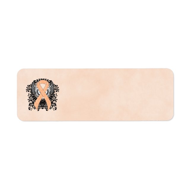 Peach Awareness Ribbon with Wings (Front)