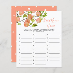Peach Baby Name Shower Game