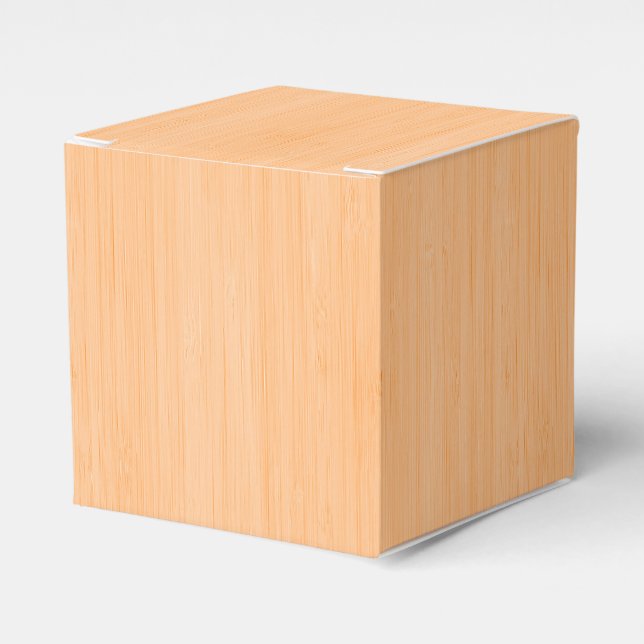 Peach Bamboo Wood Grain Look Favor Box (Front Side)