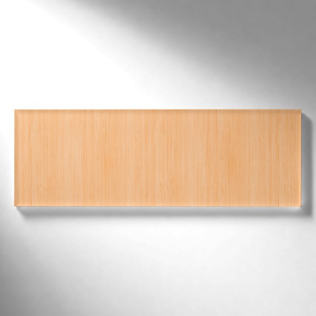 Peach Bamboo Wood Grain Look Name Tag (Front)