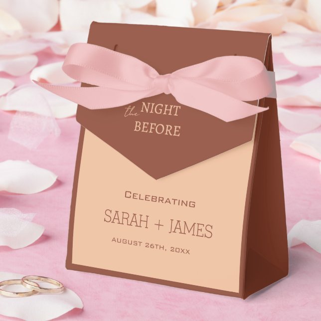 Peach Beige Terracotta Rehearsal Dinner Wedding  Favor Box (Wedding)