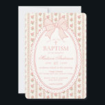 Peach & Beige Vintage Fancy Floral Baptism Invitation<br><div class="desc">A charming blend of vintage elegance and playful femininity, this party decor collection features soft preppy florals paired with delicate coquette bows. Designed to feel timeless yet fresh, each piece brings a sweet, polished touch to your celebration. ★ Let me help you plan your next party! ★ If you need...</div>