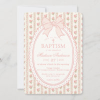 Peach & Beige Vintage Fancy Floral Baptism