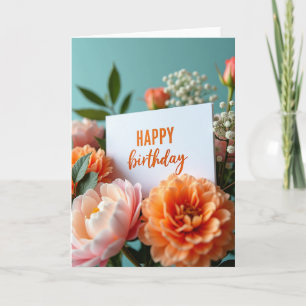 Peach Birthday Bouquet Card