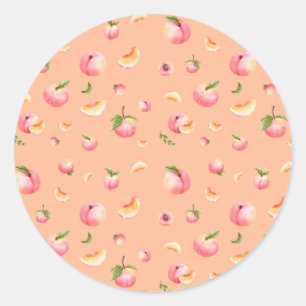 Peach Birthday Classic Round Sticker