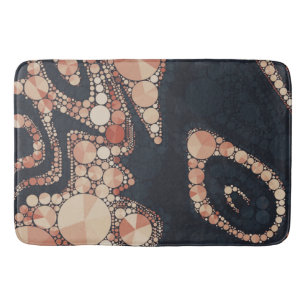 Peach Black Bling Abstract Bath Mat