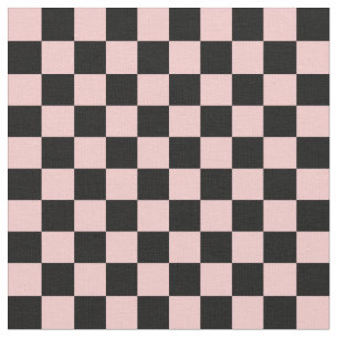 Peach & Black Chequerboard Fabric
