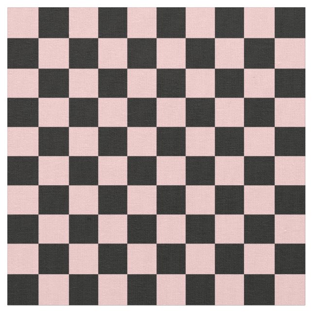 Peach & Black Chequerboard Fabric (Close Up)
