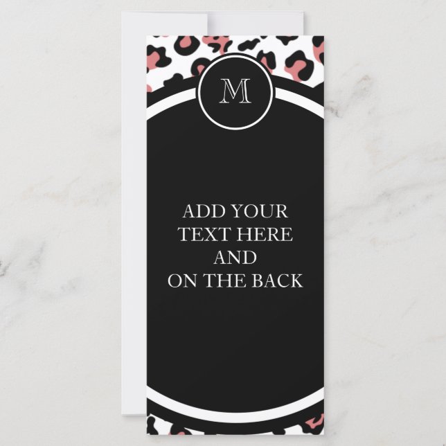 Peach Black Leopard Animal Print with Monogram (Front)