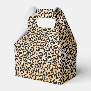 Peach Black Leopard Print Favor Box