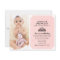 Peach & Black Tiara Photo First Birthday Invite