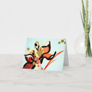 Peach Blooms Over Blue Card