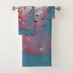 Peach Blossom Branch and Blue Sky Bath Towel Set