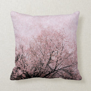peach blossom branches toss pillow
