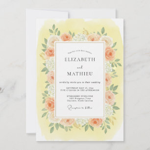 Peach Blossom Ethereal Spring Wedding Invitation