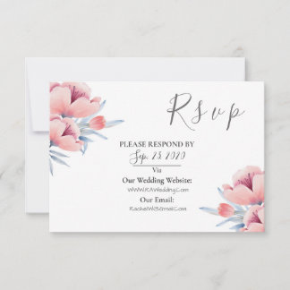 Peach Blossom | Floral Wedding RSVP Card