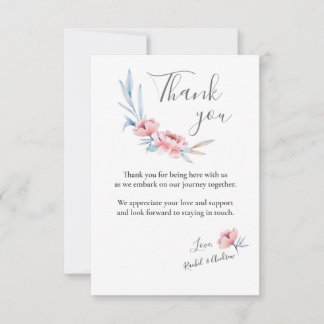 Peach Blossom | Floral Wedding Thank You Card