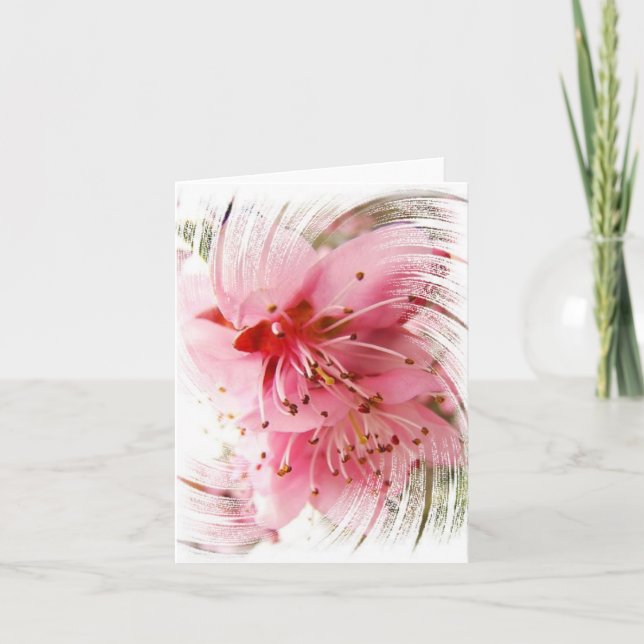 Peach Blossom plié Carte de remerciements (Devant)