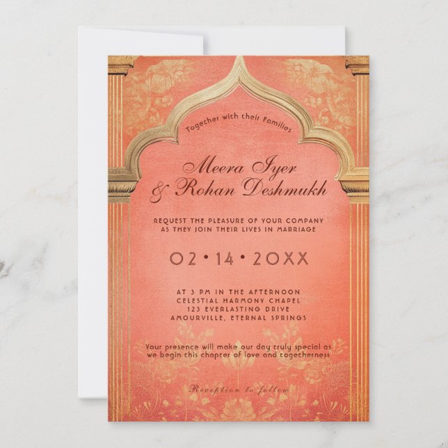 Peach Blossom: The Eternal Grace Invitation (Front)