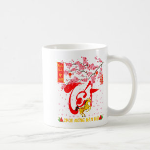 Peach Blossom Vietnamese Lunar New Year Horse 2026 Coffee Mug