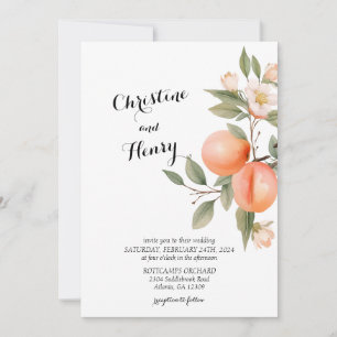 Peach Blossom Wedding Invitation