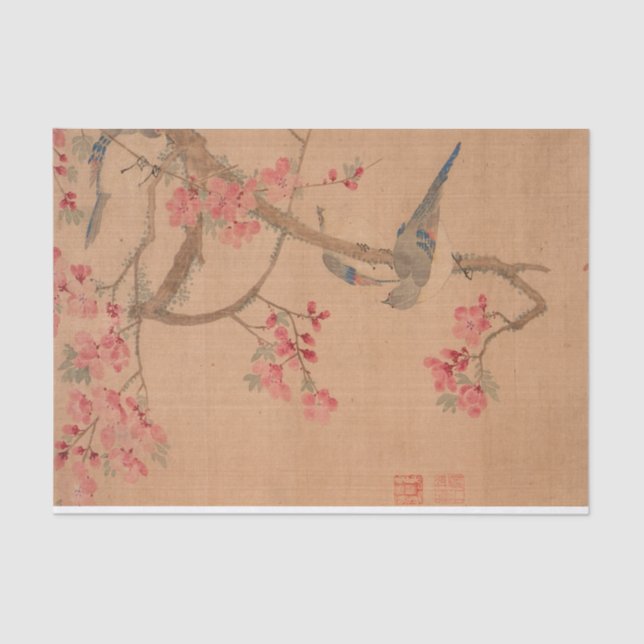 Peach Blossoms and Birds by Ma Yuanyu Tissue Paper (Front)