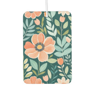Peach, Blue and Green Boho Whimsical Floral Air Freshener