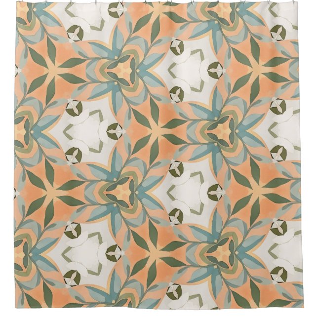 Peach Blue Botanical Seamless Pattern (Front)