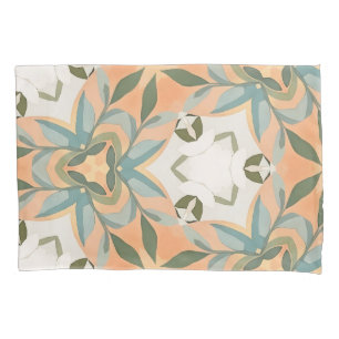 Peach Blue Botanical Seamless Pattern Pillowcase