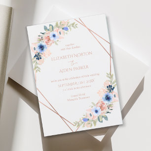 Peach Blue Wedding Collection Invitation