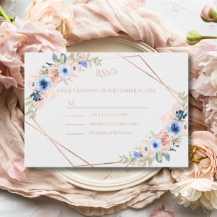 Peach Blue Wedding Collection RSVP Card