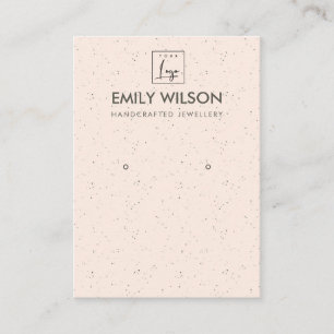 PEACH BLUSH CERAMIC TEXTURE EARRING DISPLAY LOGO BUSINESS CARD