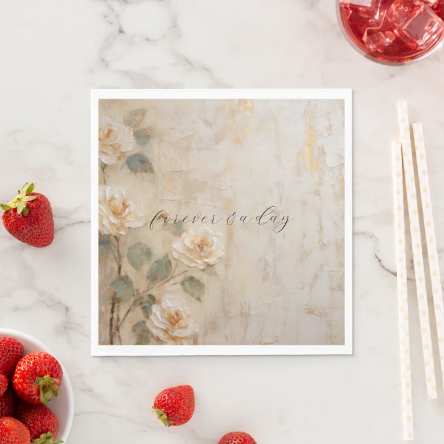 Peach Blush Cream Wedding Napkin (Insitu)