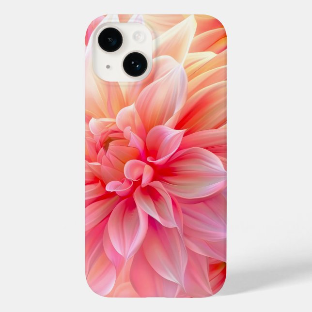 Peach Blush Dahlia Blossom Case-Mate iPhone Case (Back)