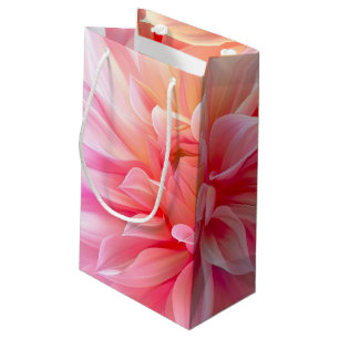 Peach Blush Dahlia Blossom Small Gift Bag