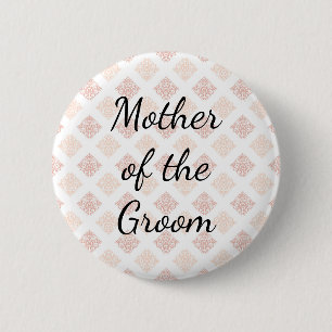 Peach Blush Damask Mother of the Groom 2 Inch Round Button