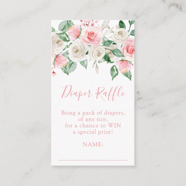 Peach Blush Floral Baby Shower Enclosure Card (Front)