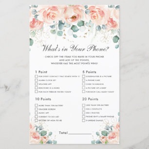Peach Blush Floral What's In Your Phone Game Baby