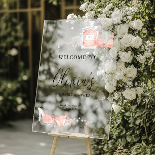 Peach Blush Lingerie Bridal Shower Welcome Acrylic Sign