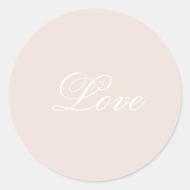 Peach Blush Love Always Wedding Classic Round Sticker (Front)
