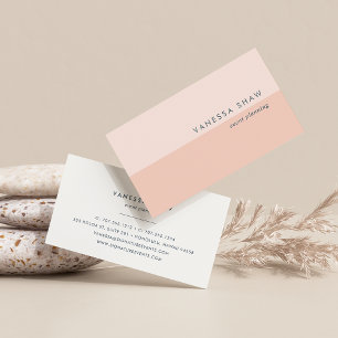 Peach Blush Modern Colorblock Business Card