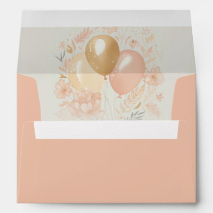 Peach Blush Pink Envelope With Return Address