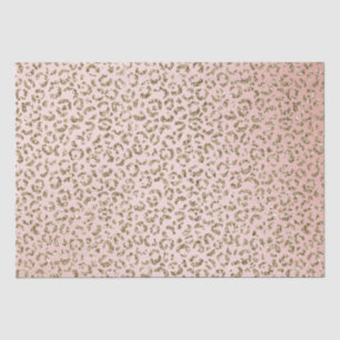 Peach Blush Pink Glitter Gold Leopard Print      Tissue Paper