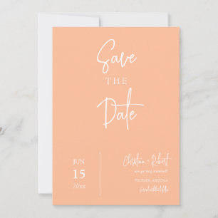 Peach Boho Modern Save the Date Wedding Photo Invitation
