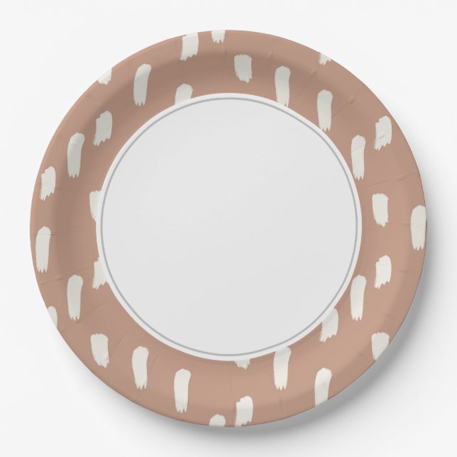 Peach Boho    Paper Plate (Front)