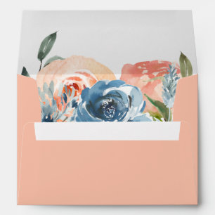 Peach Botanical Personalized Return Address Envelope